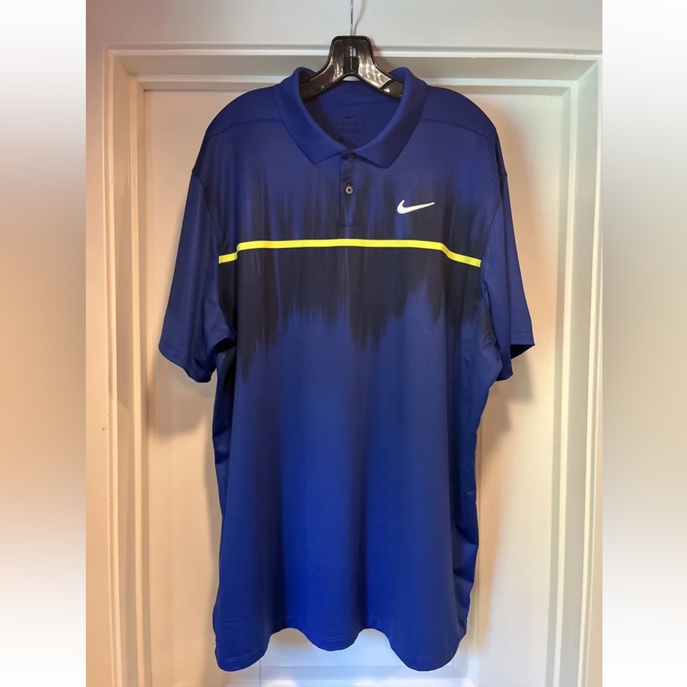 Nike Dry Vapor Fog Print Golf Polo XL Royal Blue CN6806 455 Hardly Used Shirt